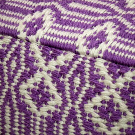 16" Hand Woven Patterned Pouf Ottoman